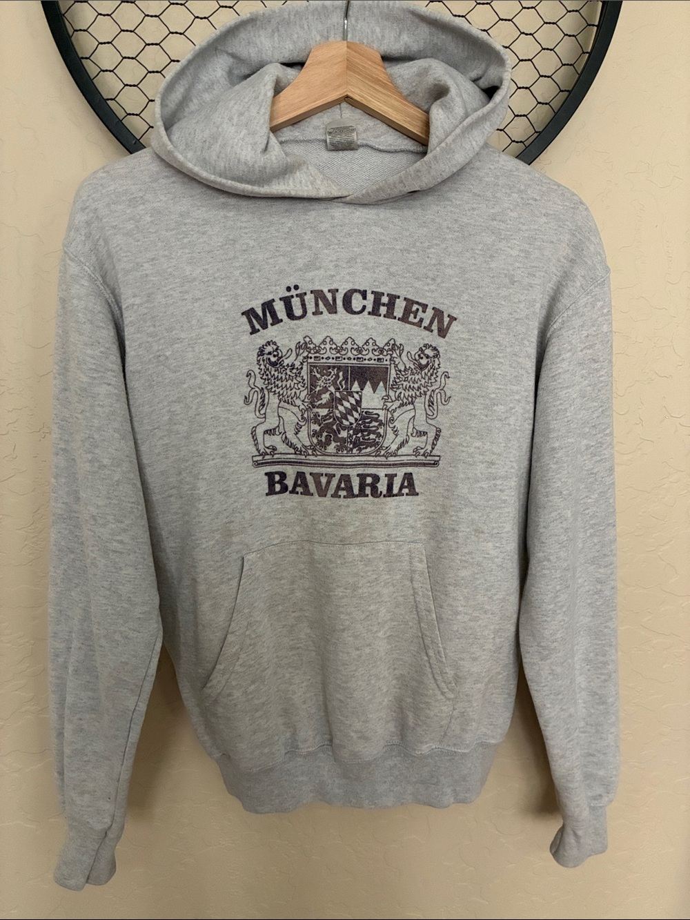 München Bavaria Grey Hooded Sweatshirt vintage